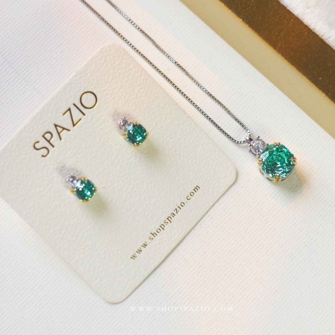 CZ Spark Pendant Set