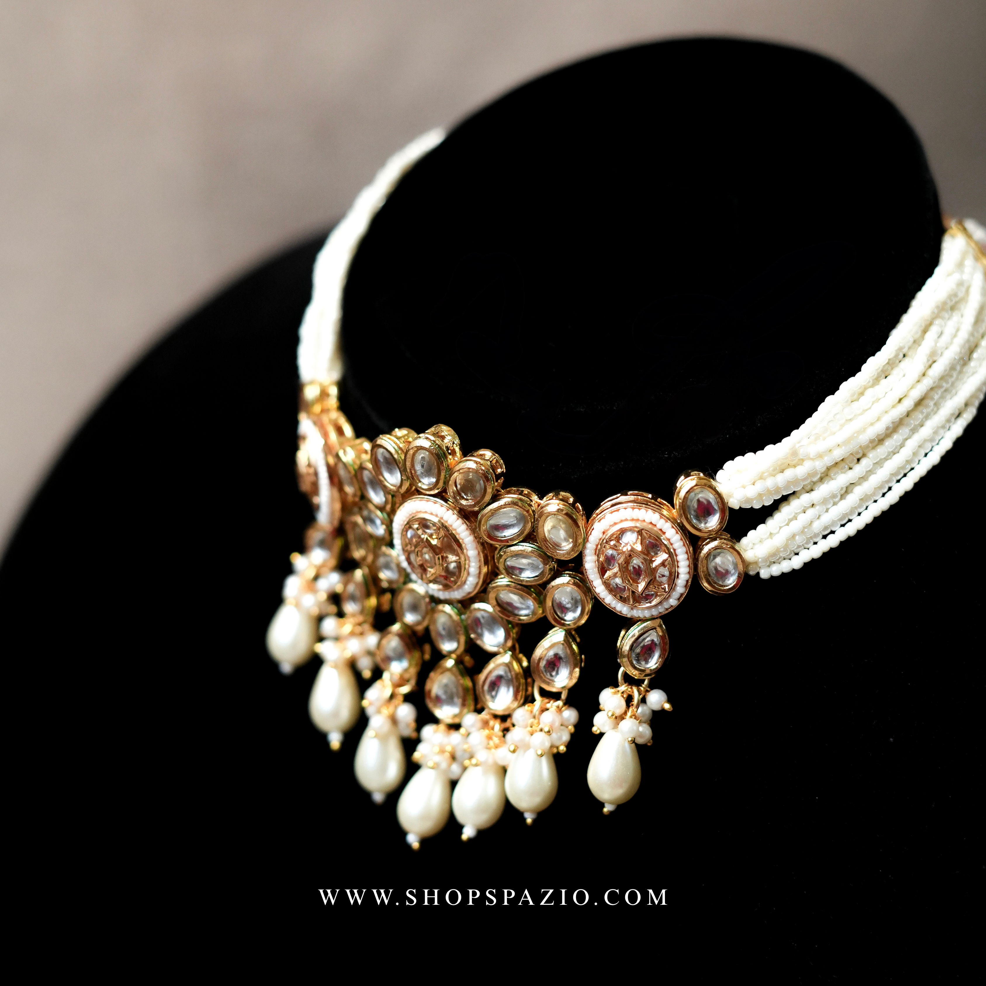 Kundan Choker Set - White