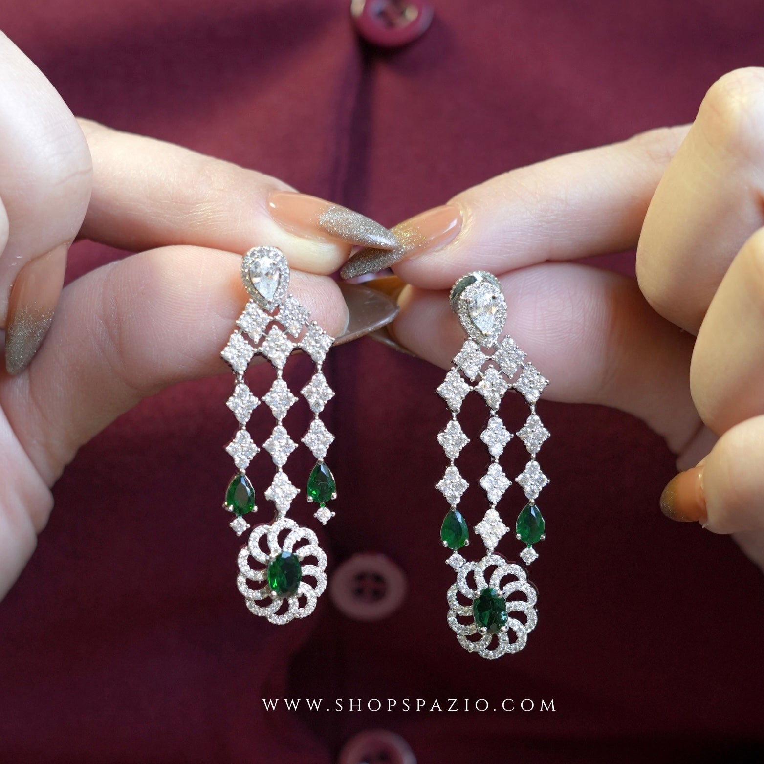 Emerald Crystal Necklace Set