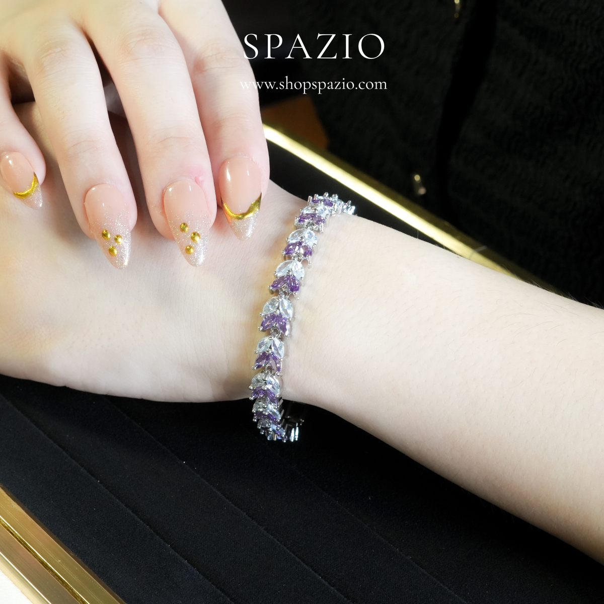 Amethyst Leaf Bracelet