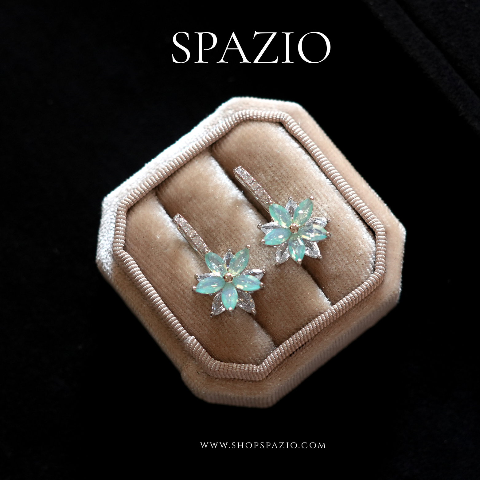 Sunlit Spark Hoops - Sea Green