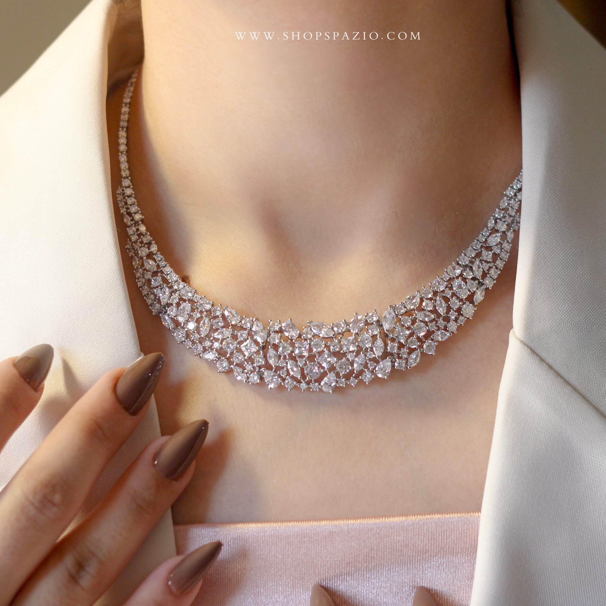 Lunar Grace CZ Necklace Set
