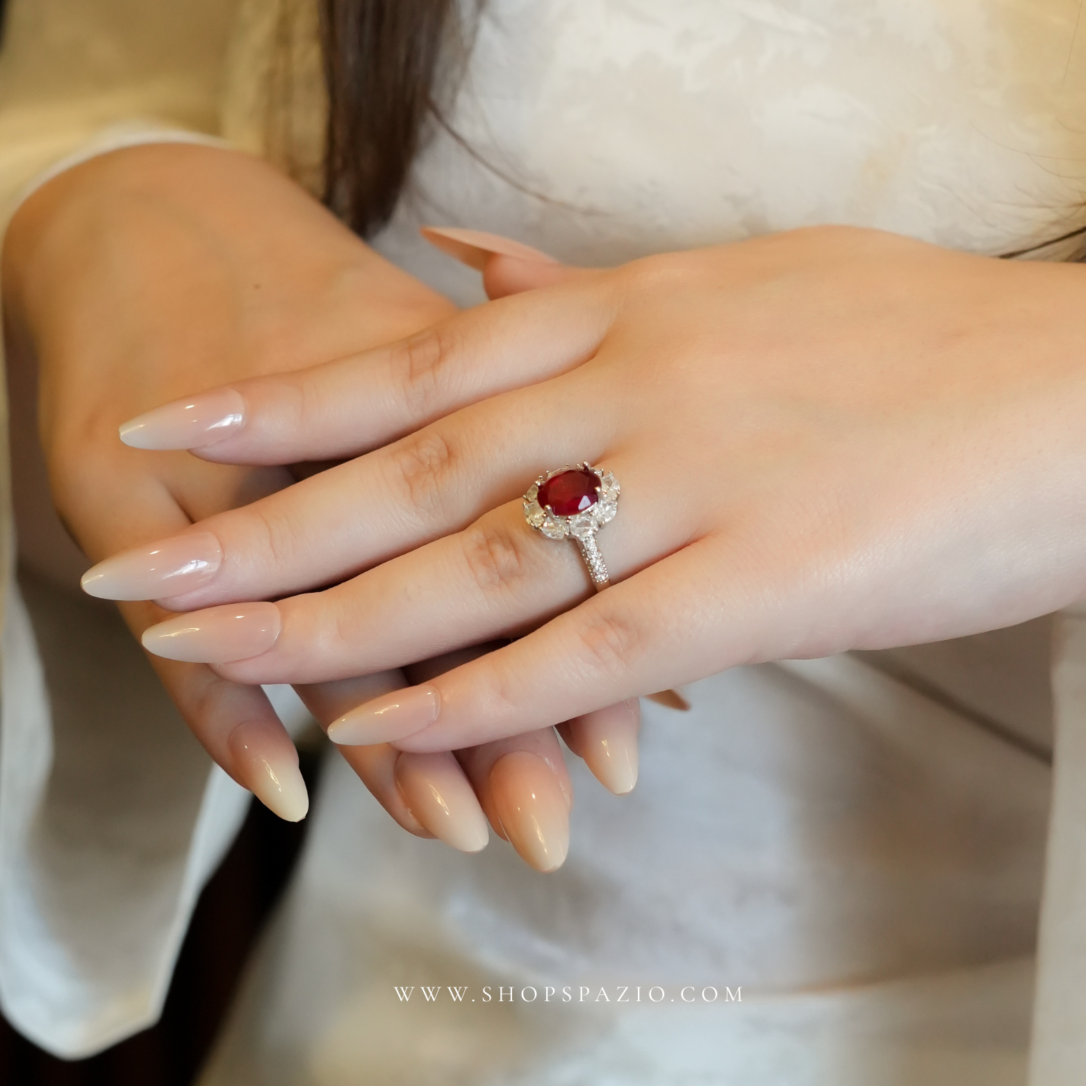 Scarlet Halo Ring - Adjustable