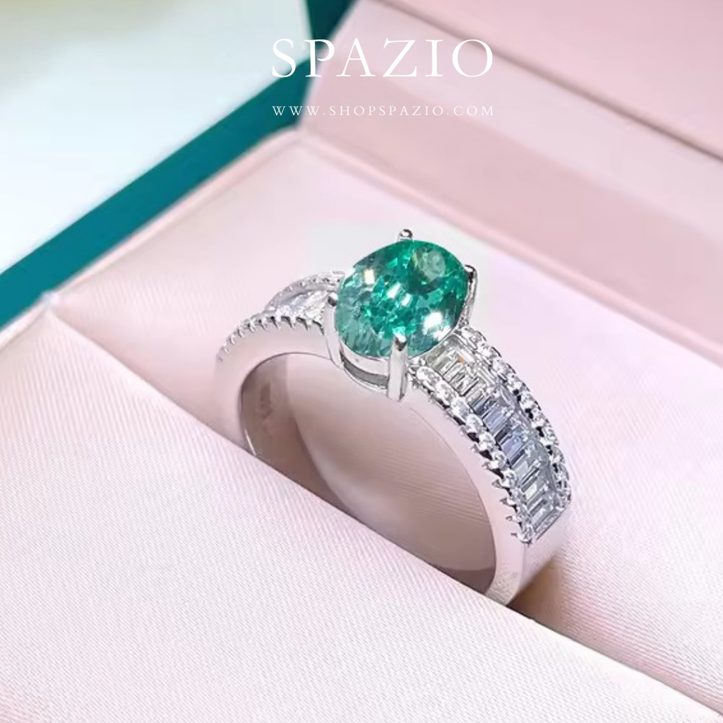 Teal Whisper Band Ring - Adjustable