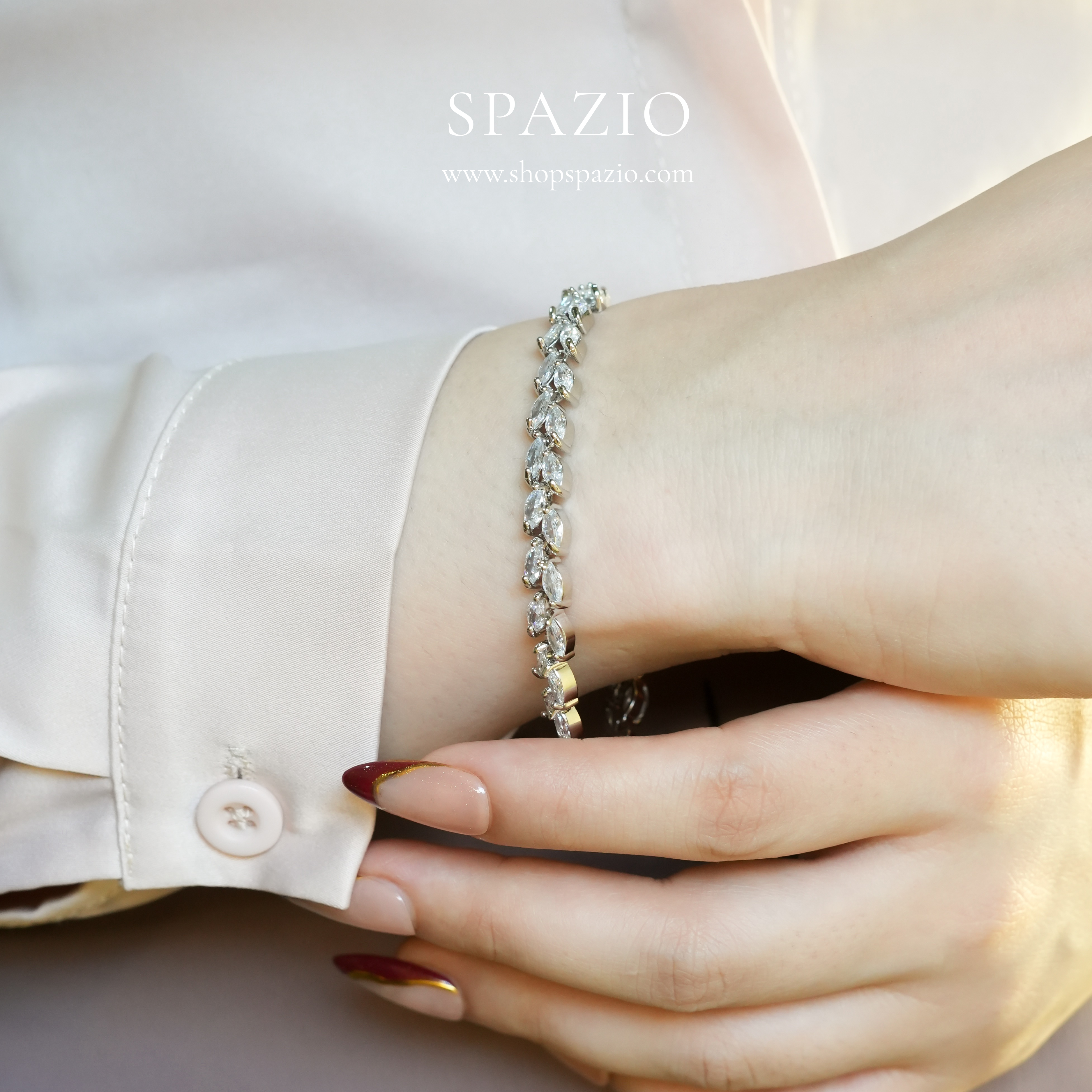 CZ Leaf Bracelet
