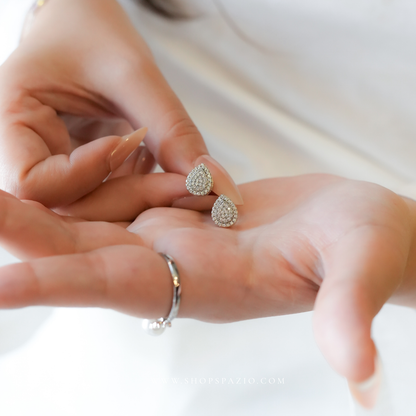 Duo Tone Teardrop Studs