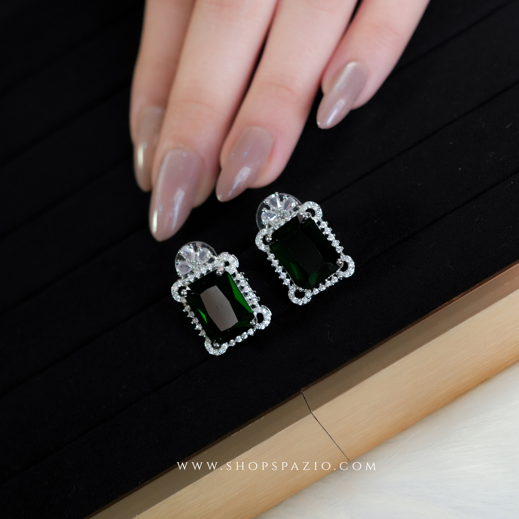 Emerald Aura Studs