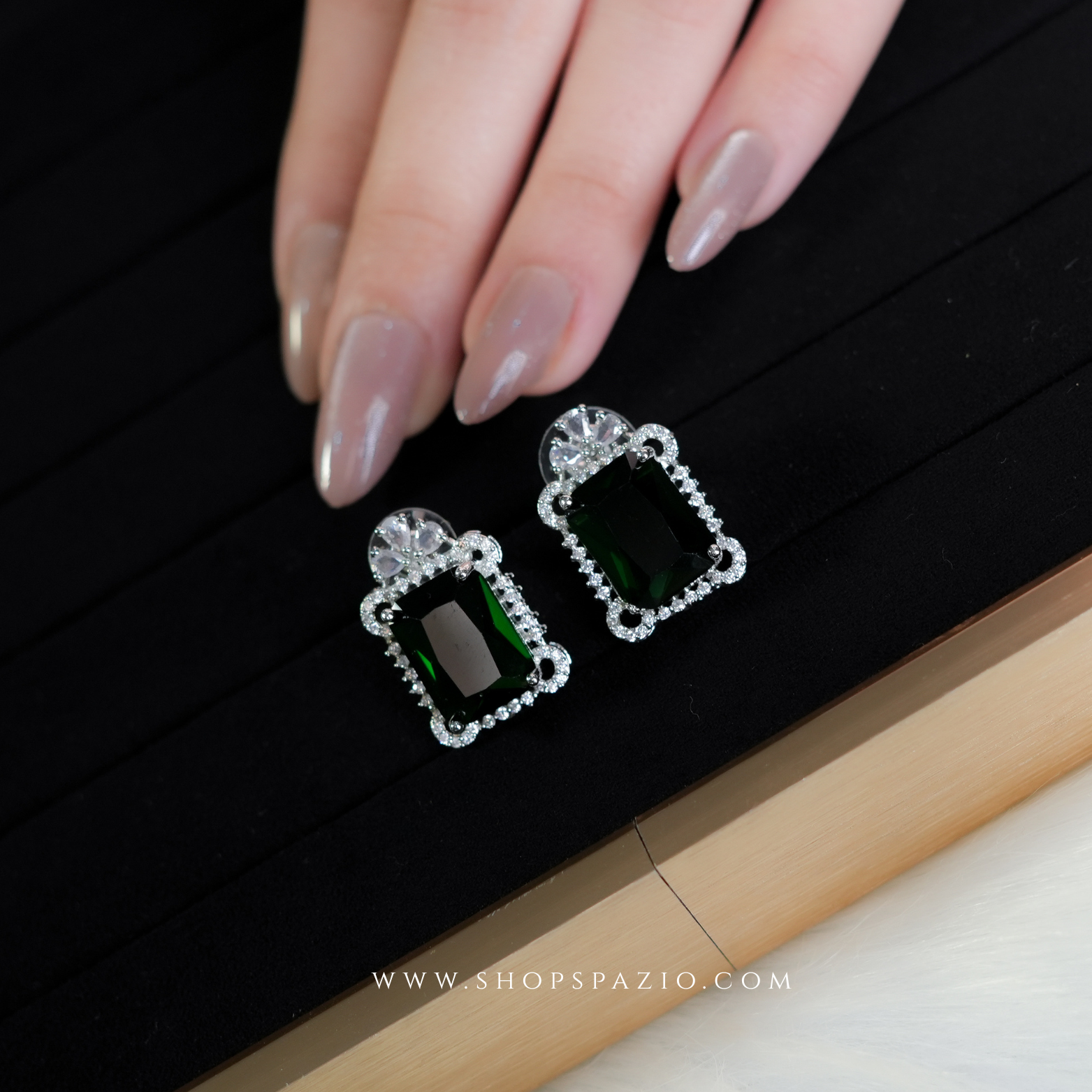 Emerald Aura Studs