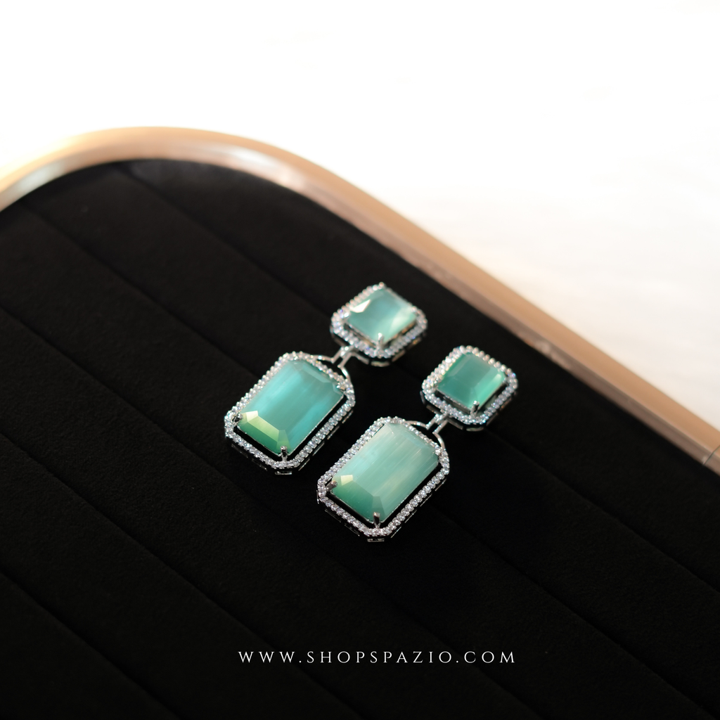 Prisma Duet Earrings - Mint Blue