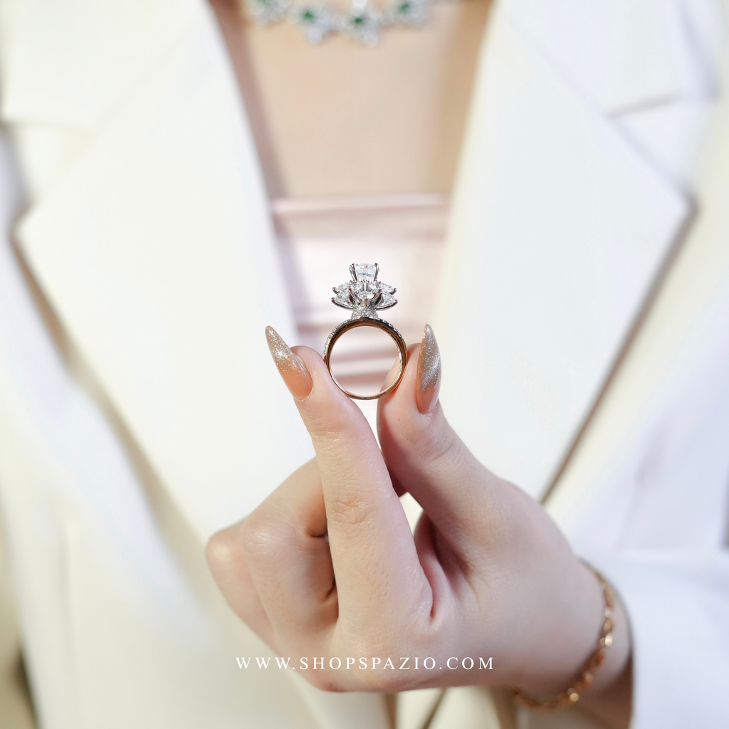 CZ Floral Crown Ring