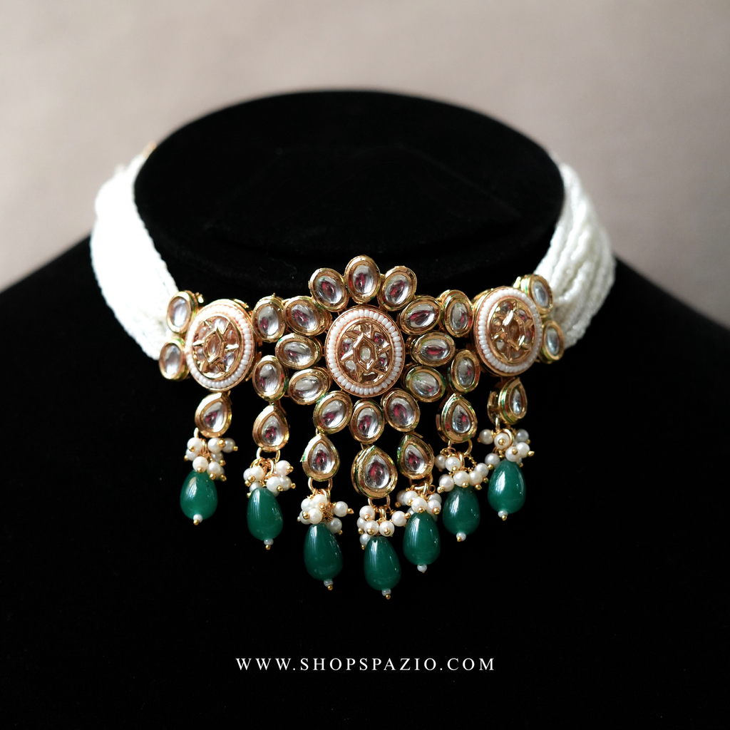 Kundan Choker Set - Green