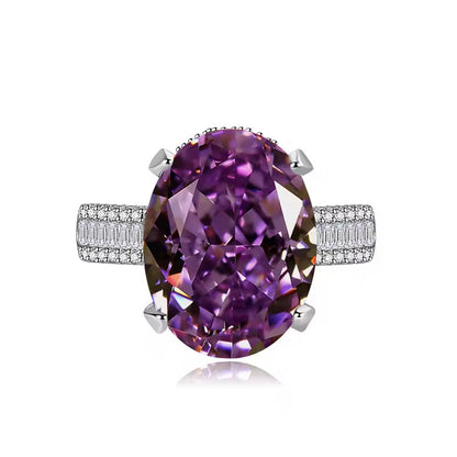 Amethyst Oval Solitaire Ring