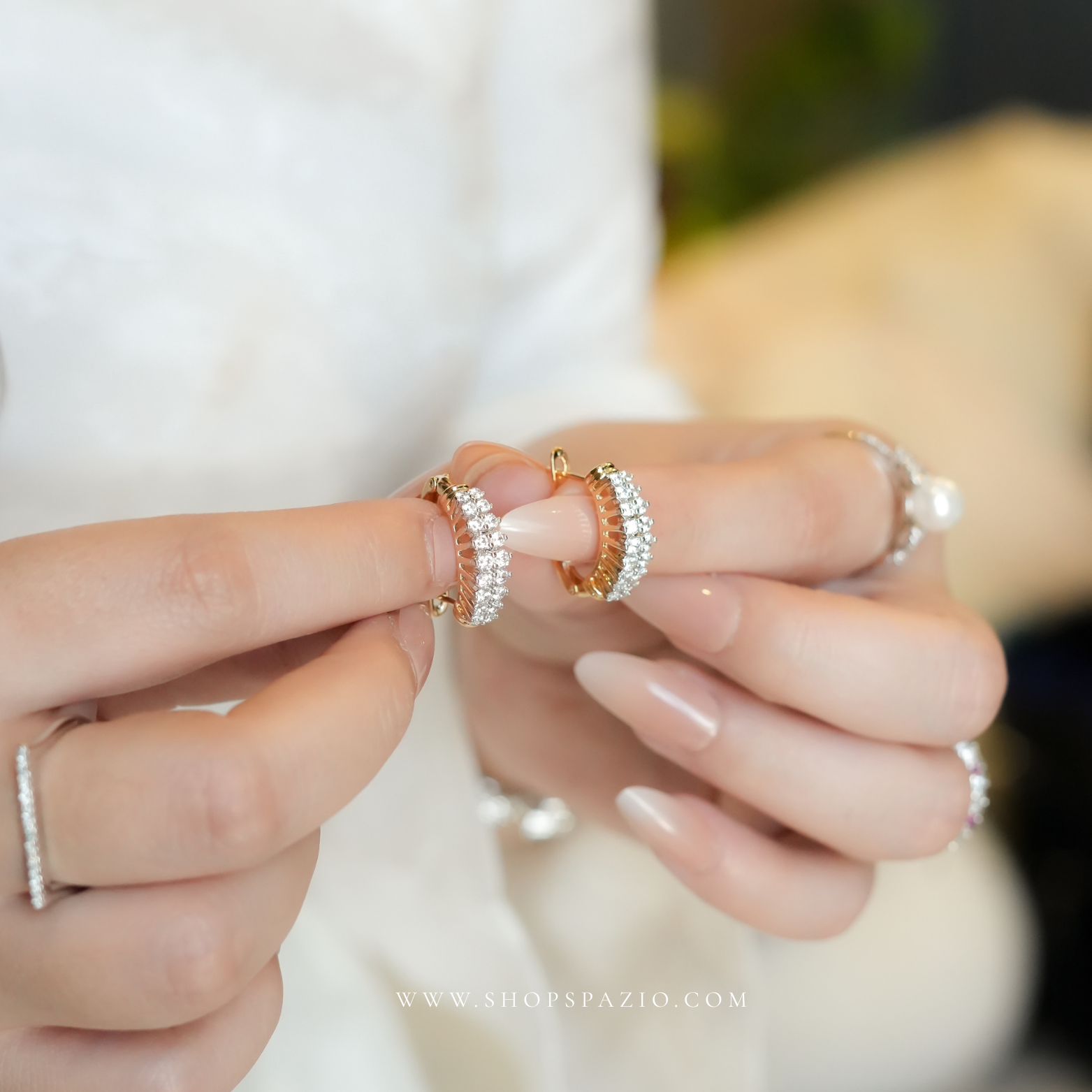 Rosy Gold Chunky Hoops