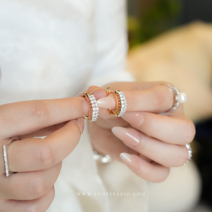 Rosy Gold Chunky Hoops