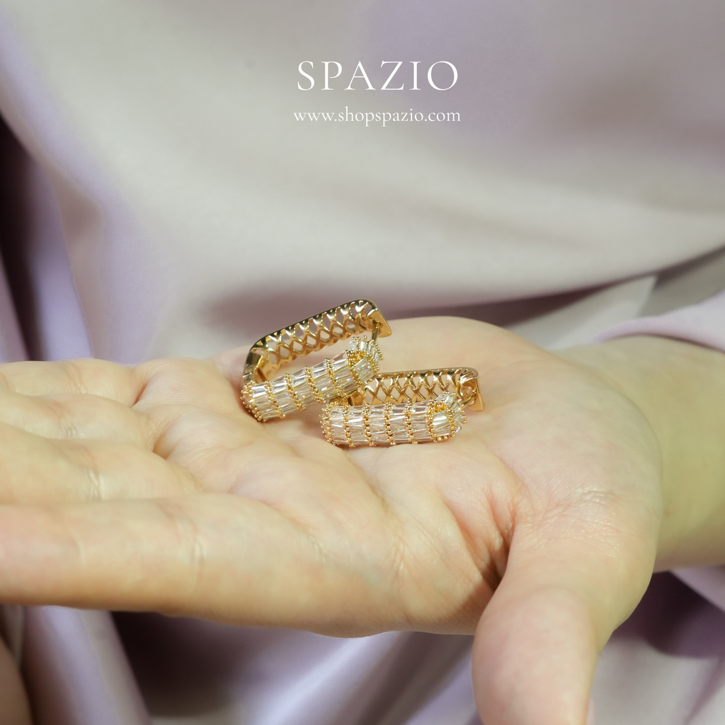 Luxe Pavé Hoops - Gold