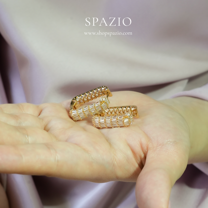 Luxe Pavé Hoops - Gold