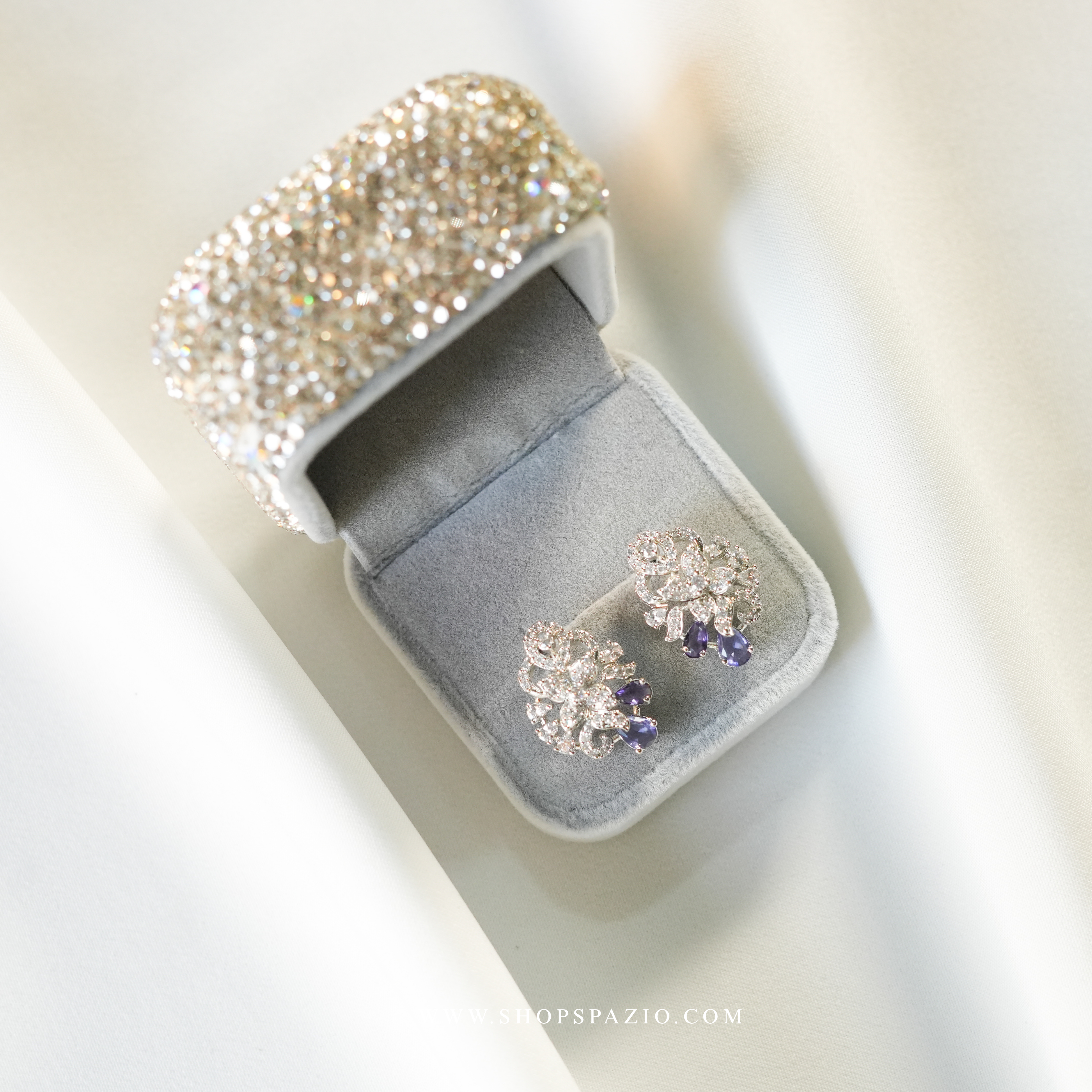 Noor Gleam Studs - Purple