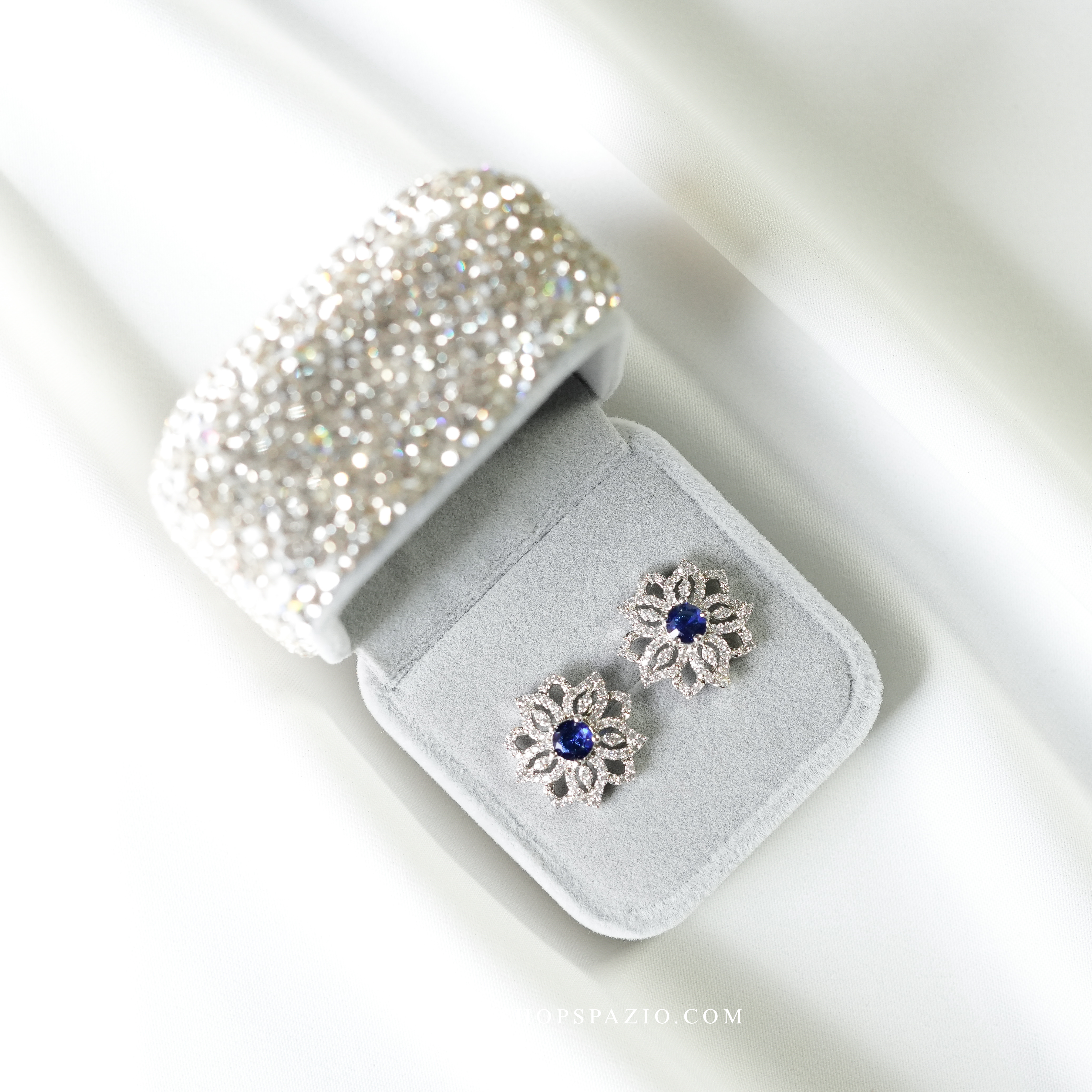 Celeste Bloom Studs -  Blue