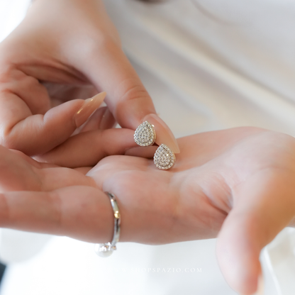 Duo Tone Teardrop Studs