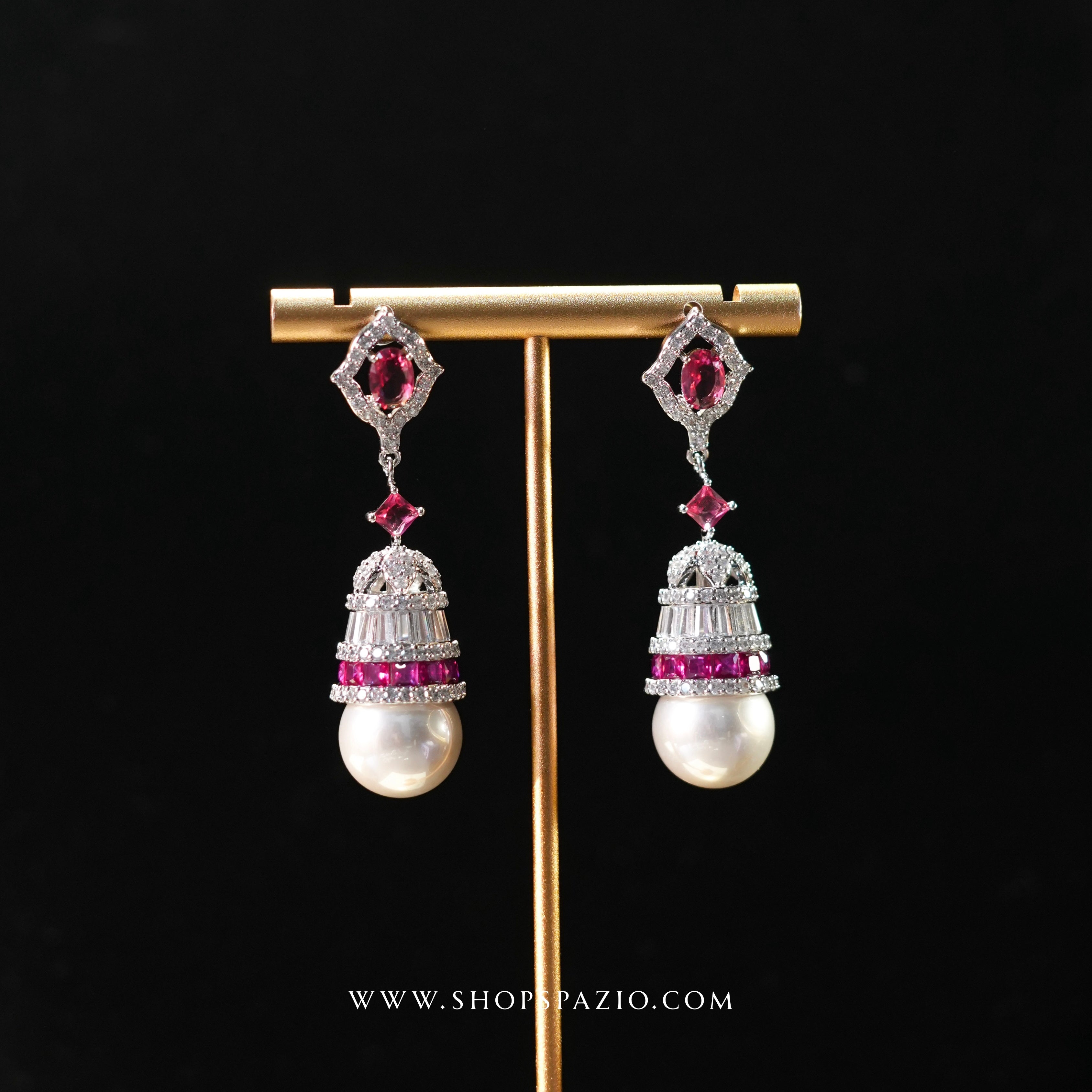 Zahra Drop Earrings - Pink