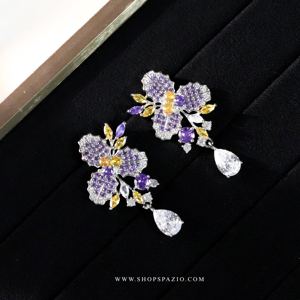 Petal Whisper Earrings - Purple