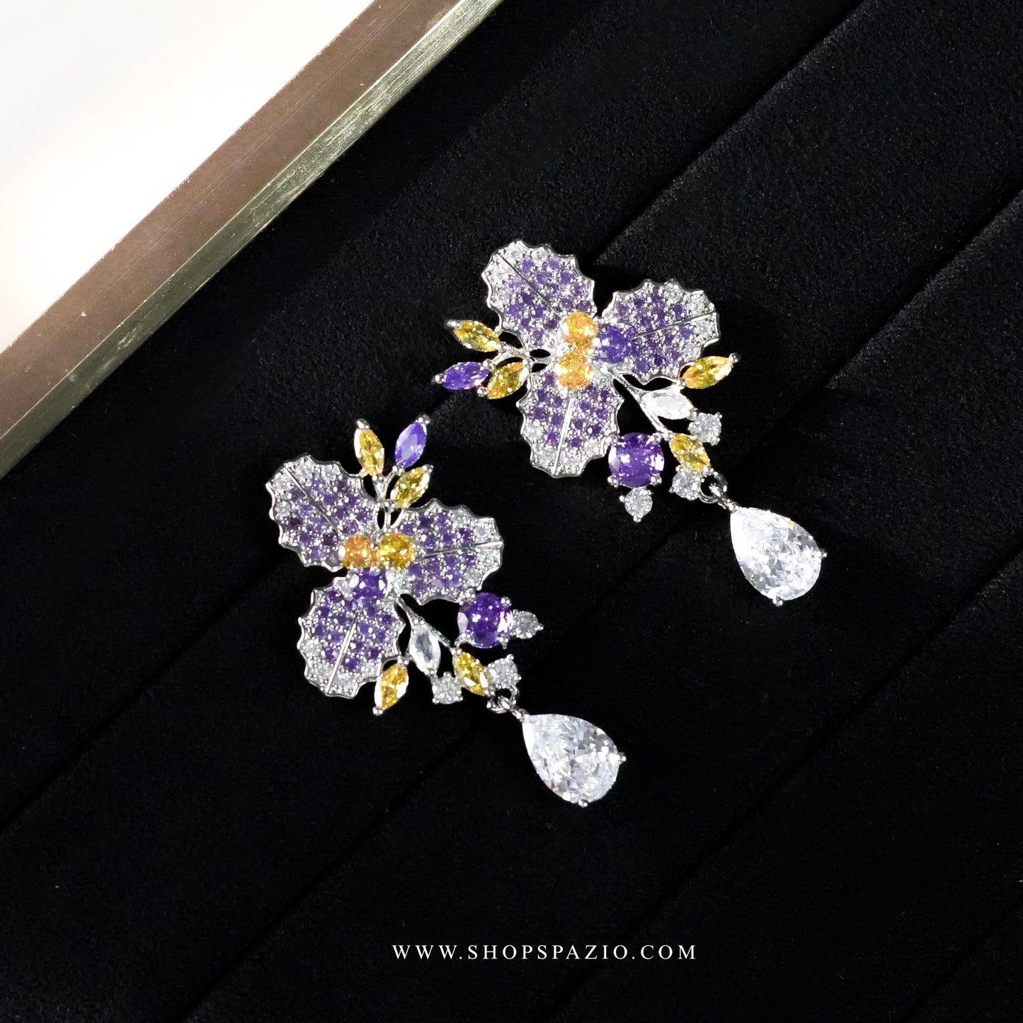 Petal Whisper Earrings - Purple