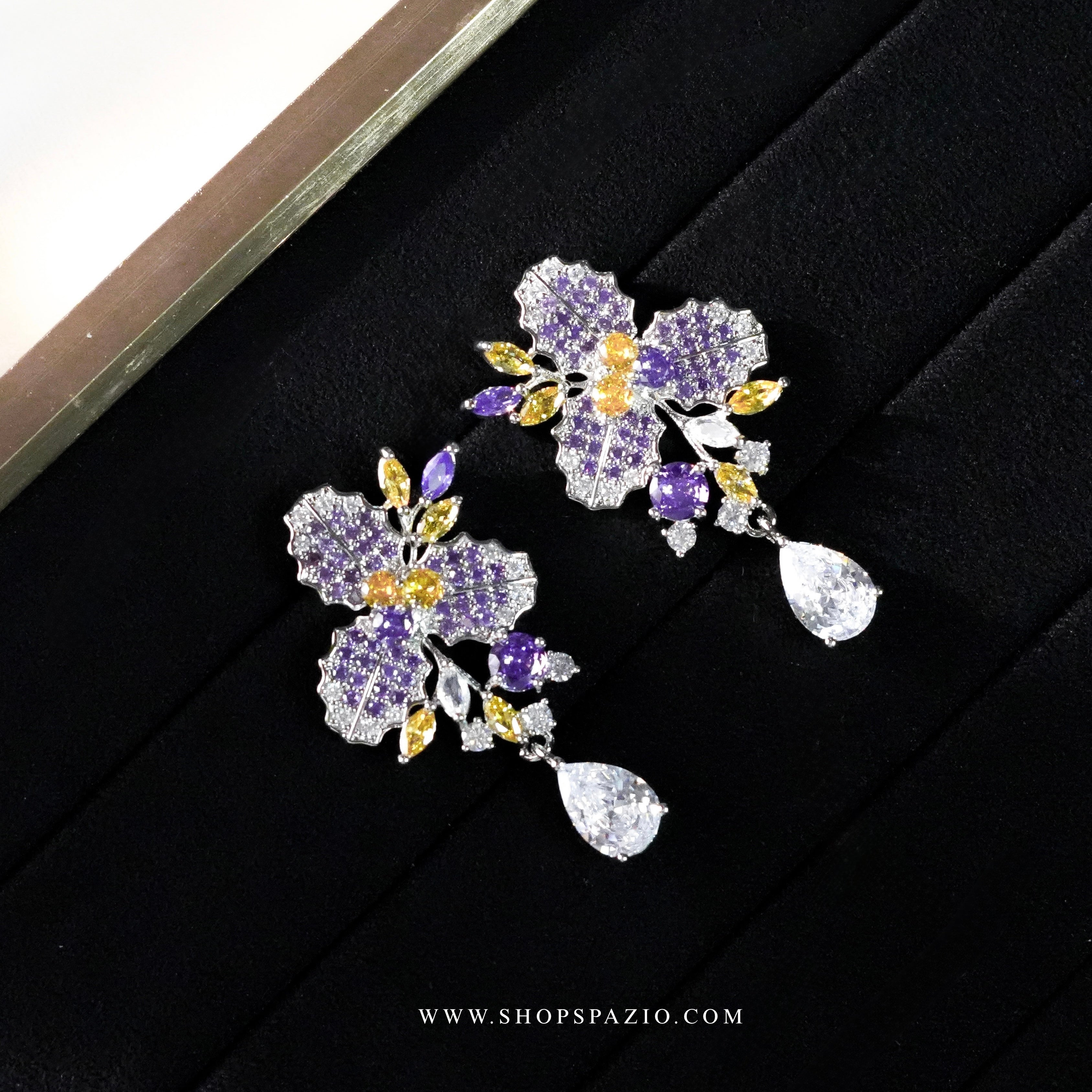 Petal Whisper Earrings - Purple