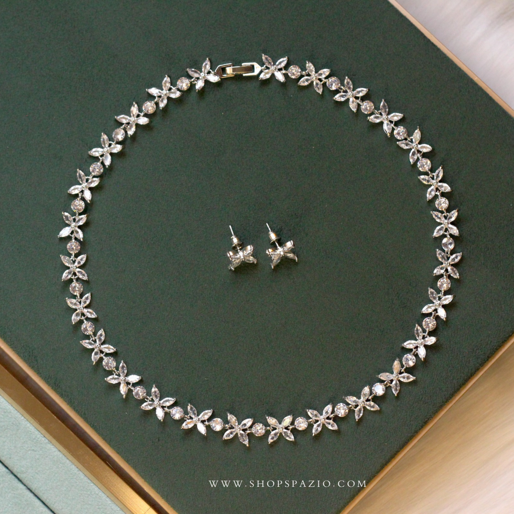 Petal Whisper CZ Necklace Set