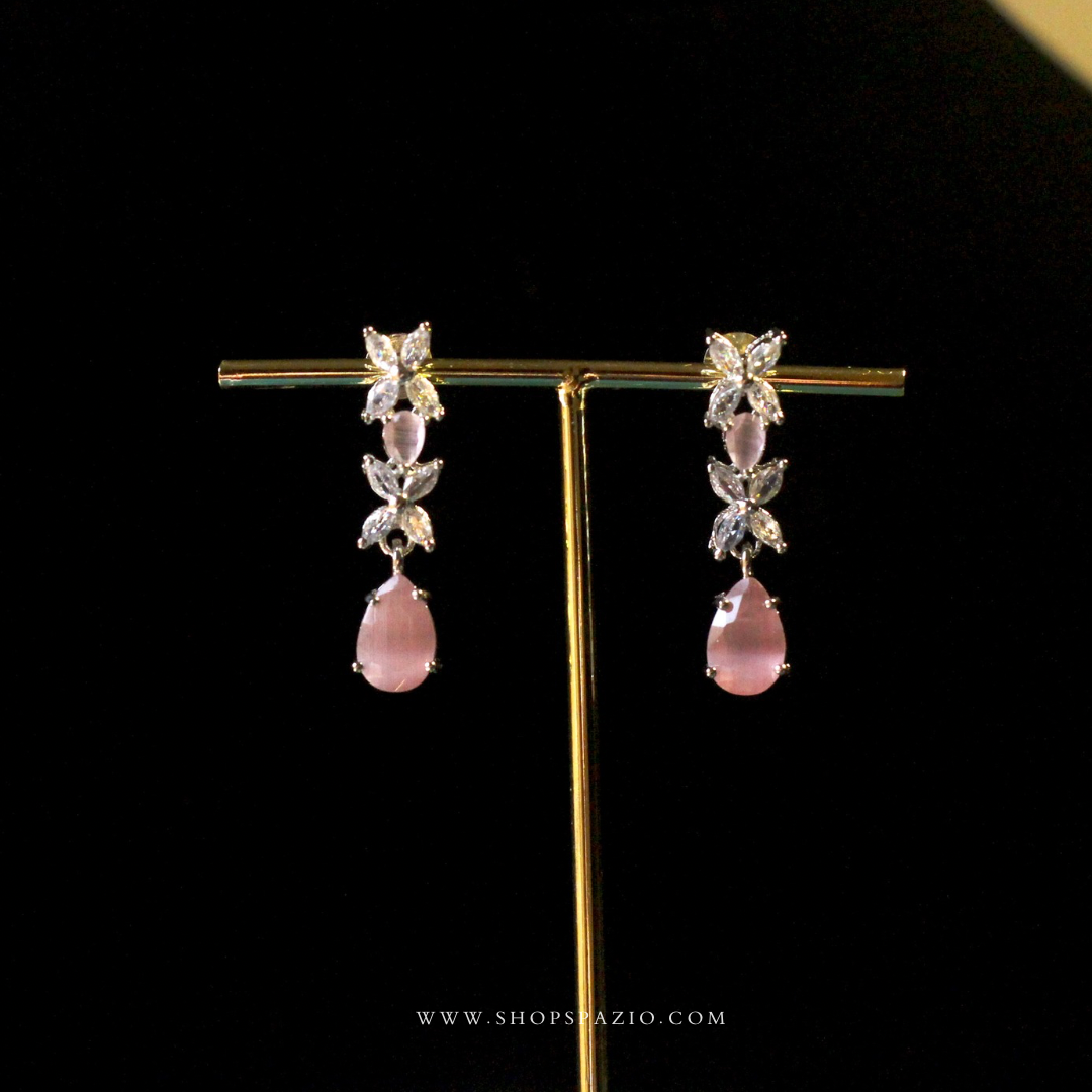 CZ Serenade Necklace Set-Pink