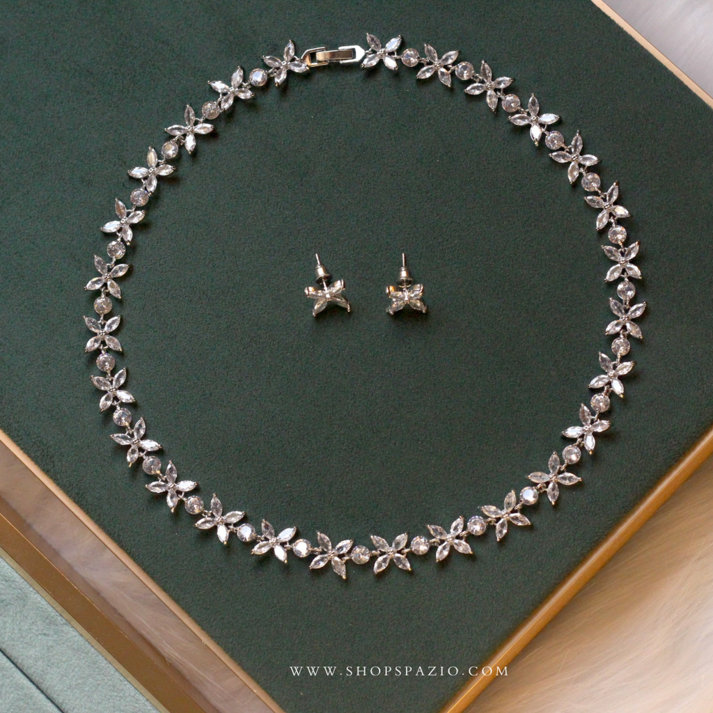 Petal Whisper CZ Necklace Set