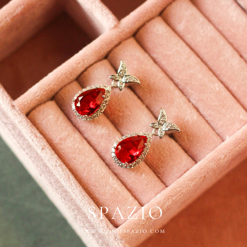 Maroon Teardrop Earrings