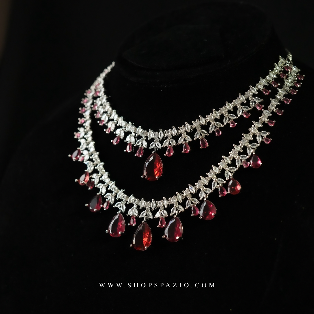 Empress Necklace Set - Red