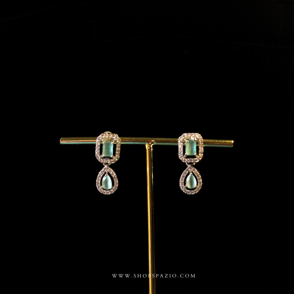 CZ Glow Necklace Set-Mint Green