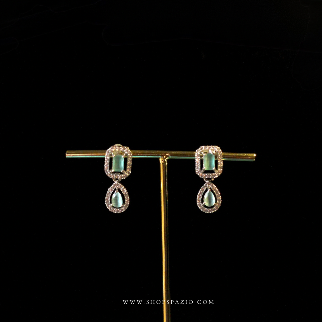 CZ Glow Necklace Set-Mint Green