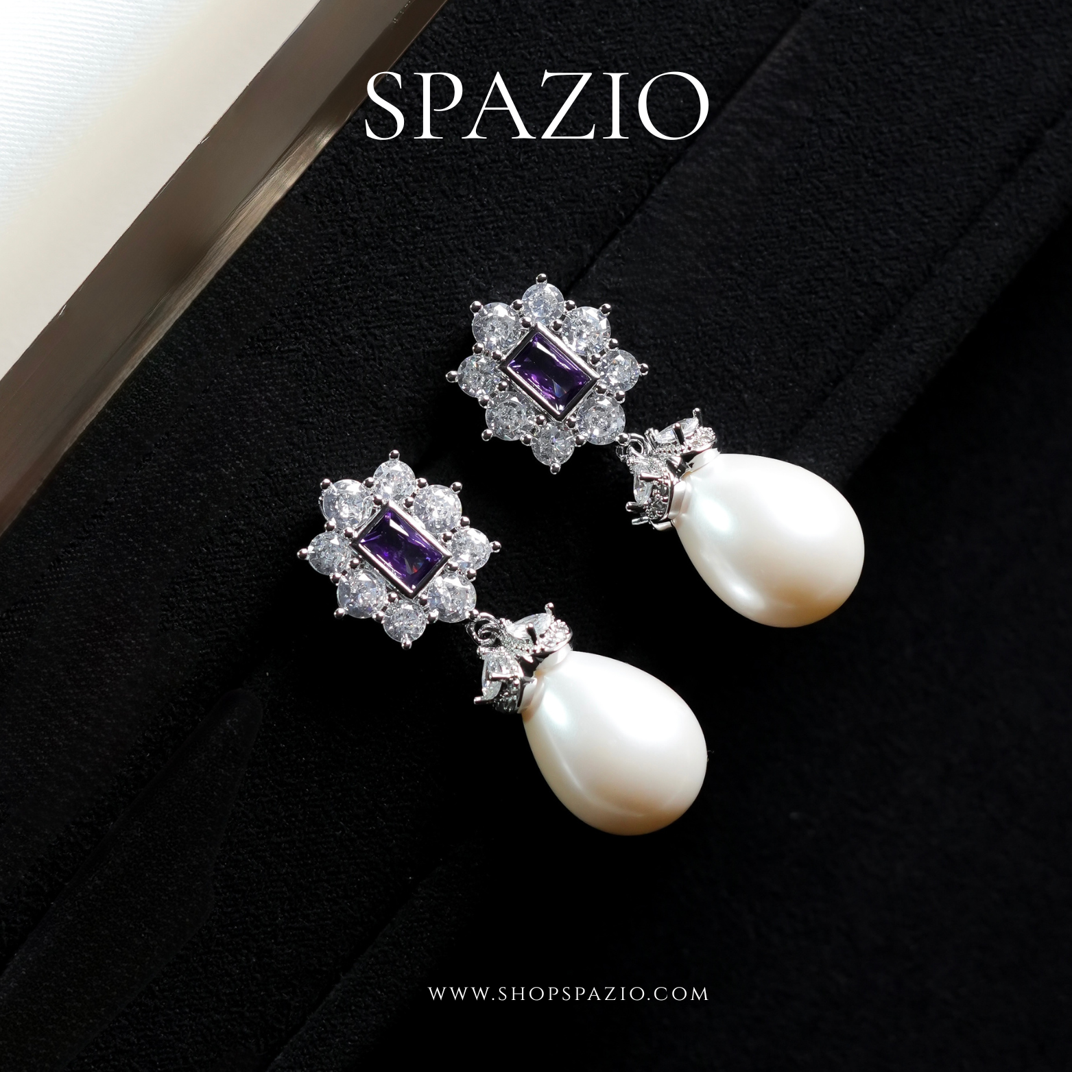 Luxe Purple Pearl Earrings