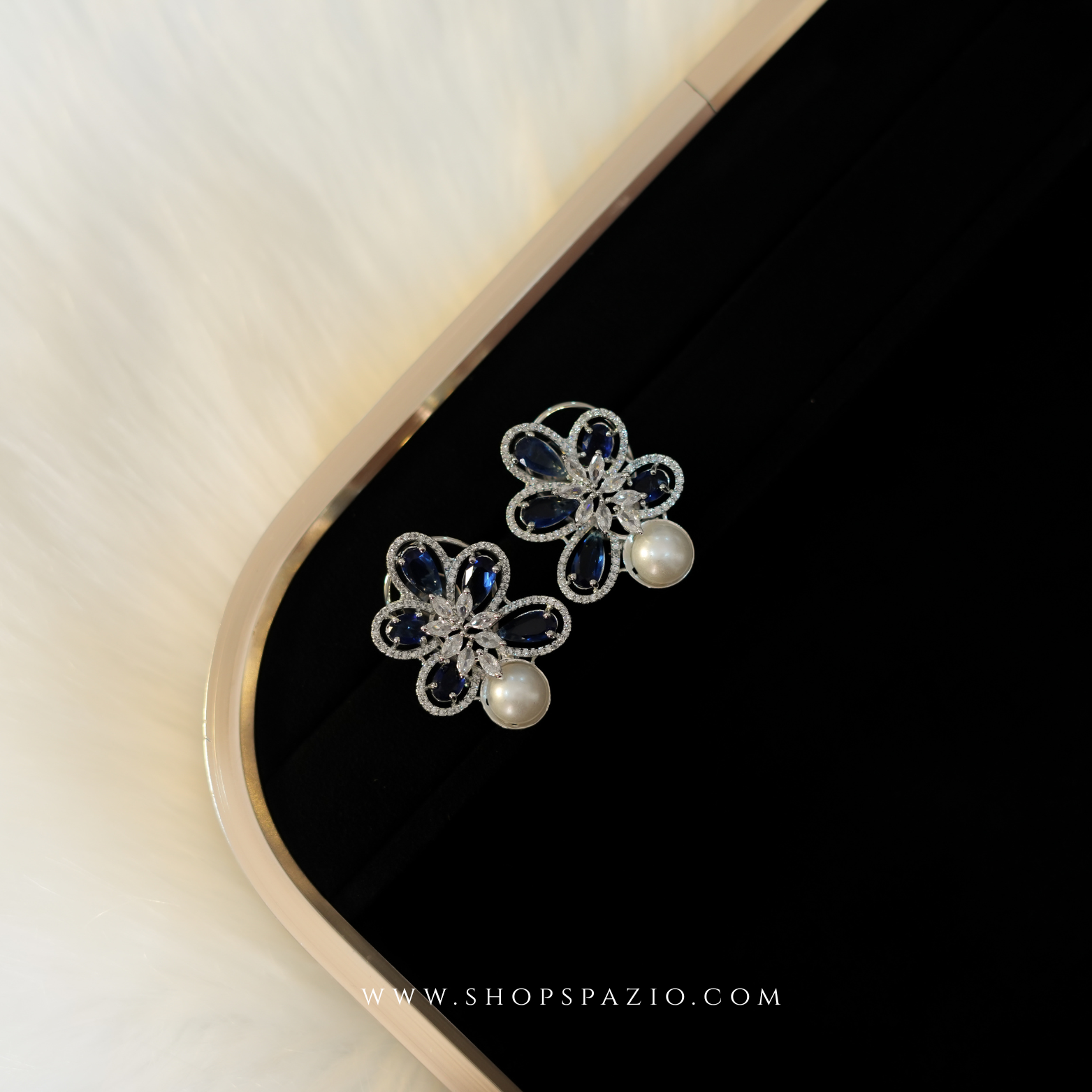 Petal Glow Earrings - Blue