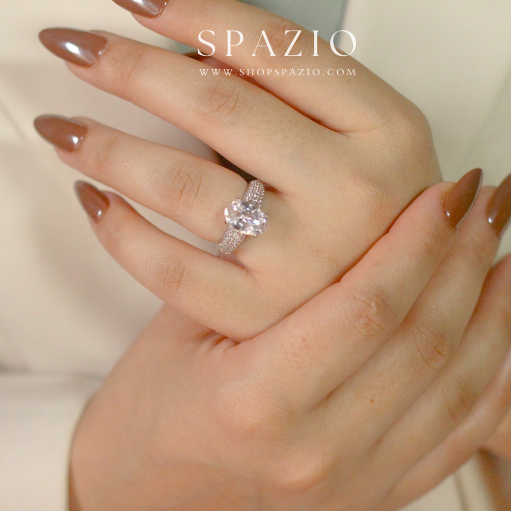 CZ Oval Band Ring