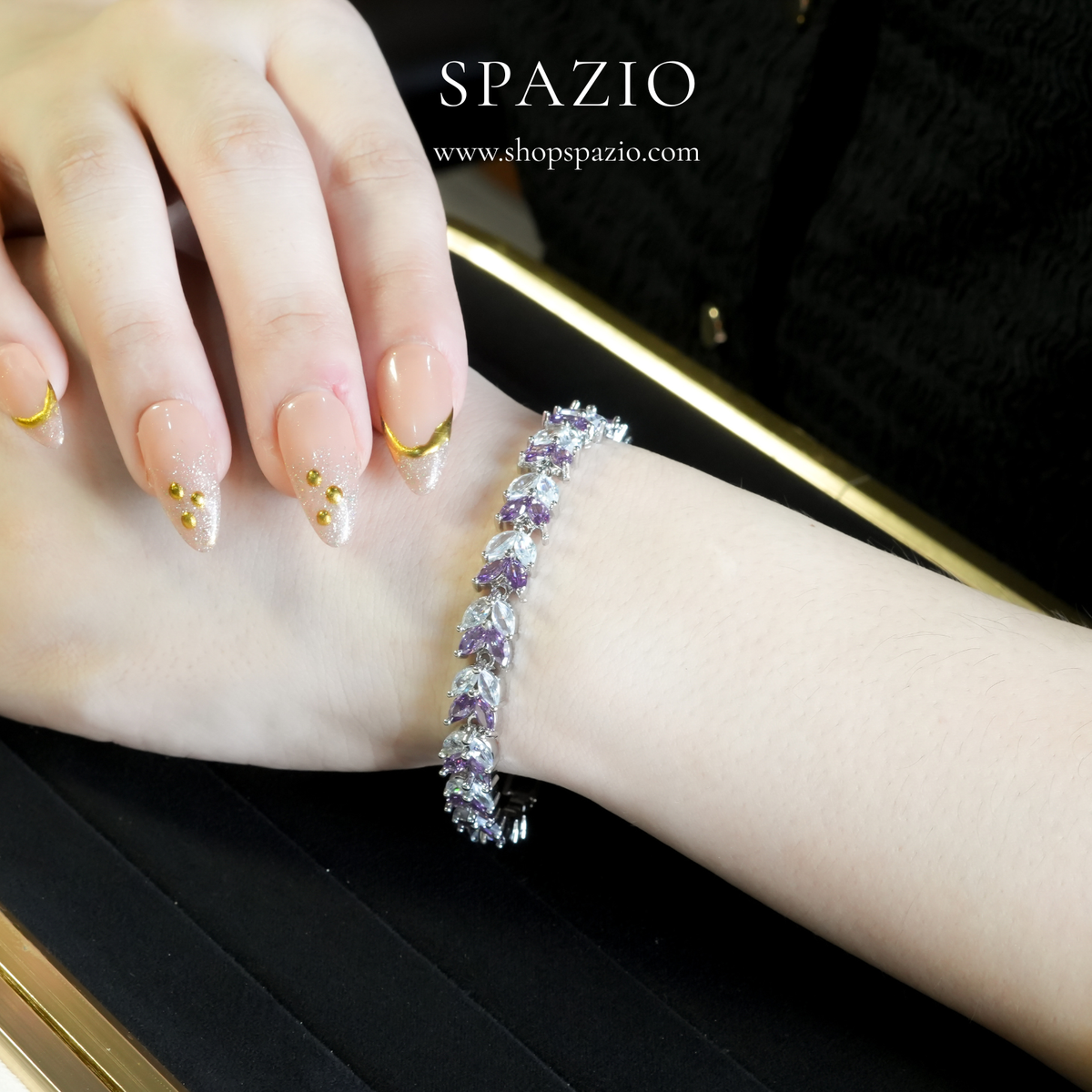 Amethyst Leaf Bracelet