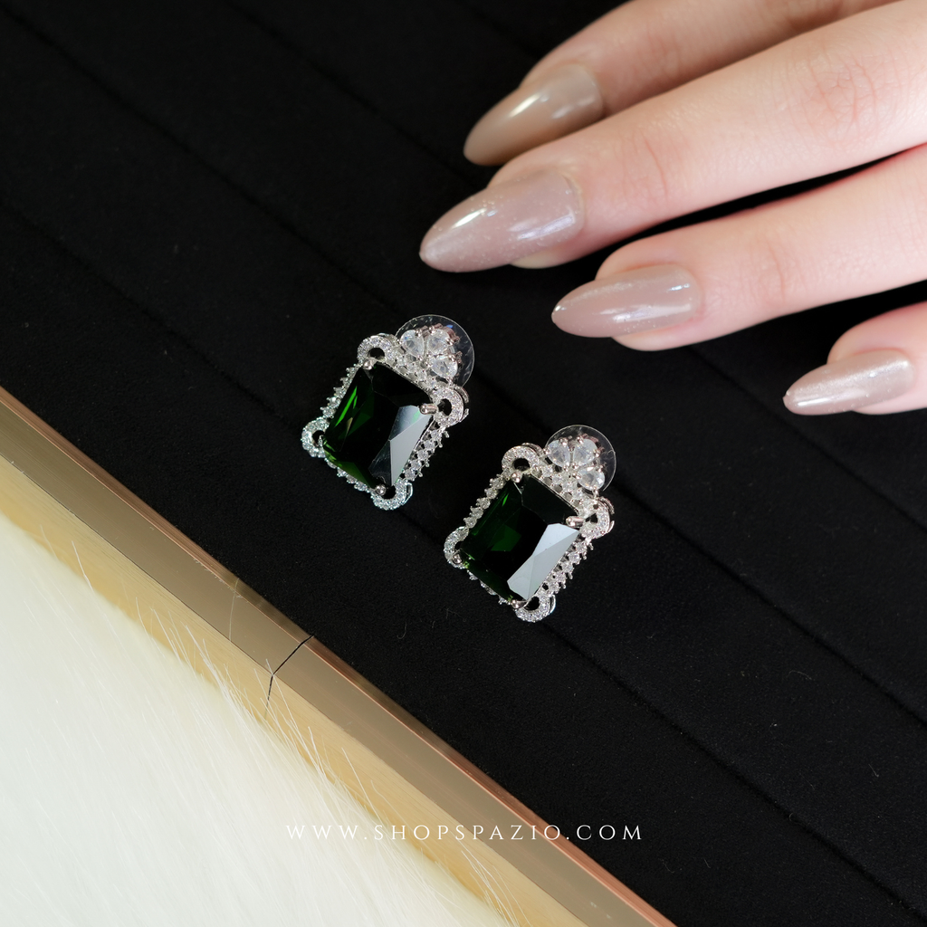 Emerald Aura Studs
