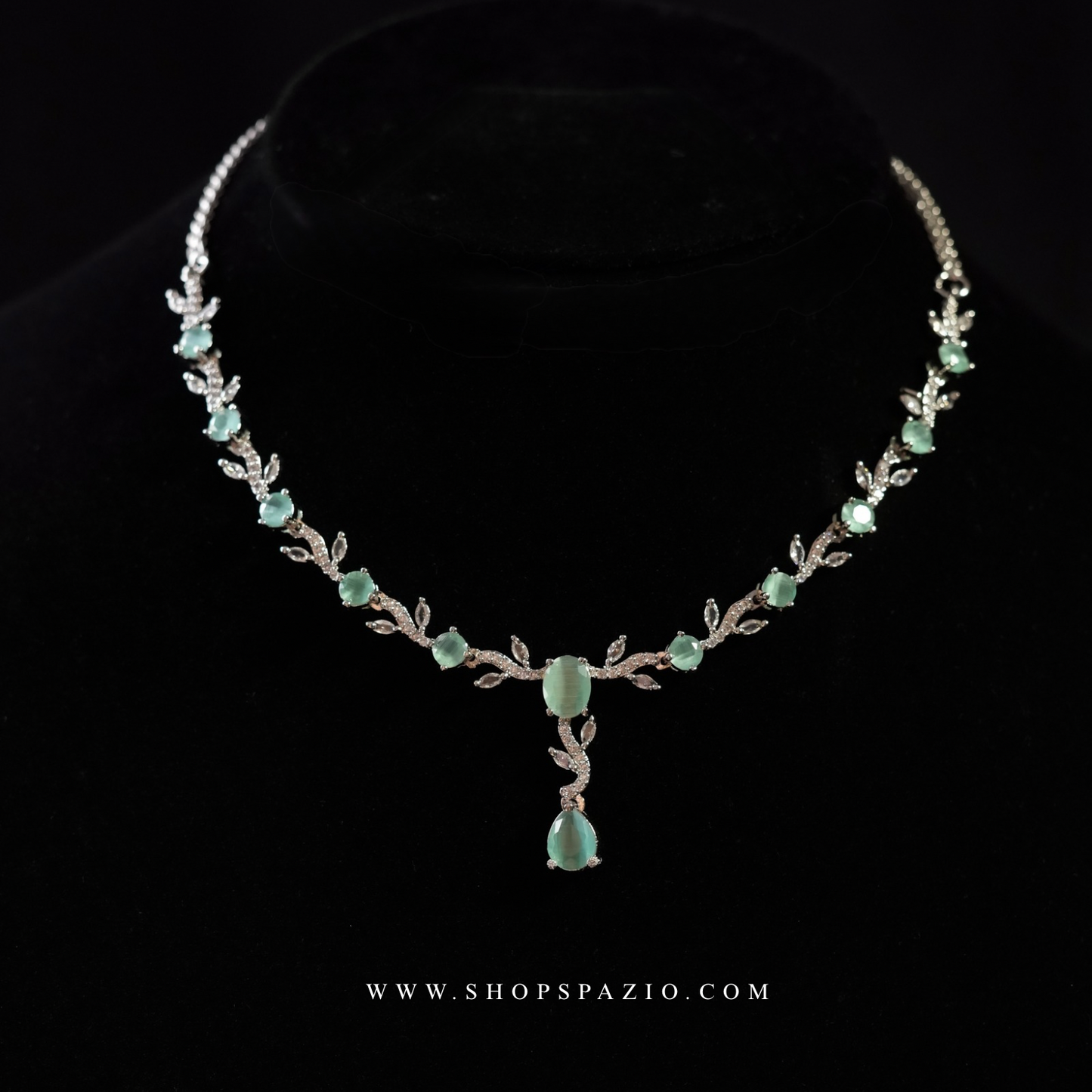 Liora Petals Necklace Set - Mint
