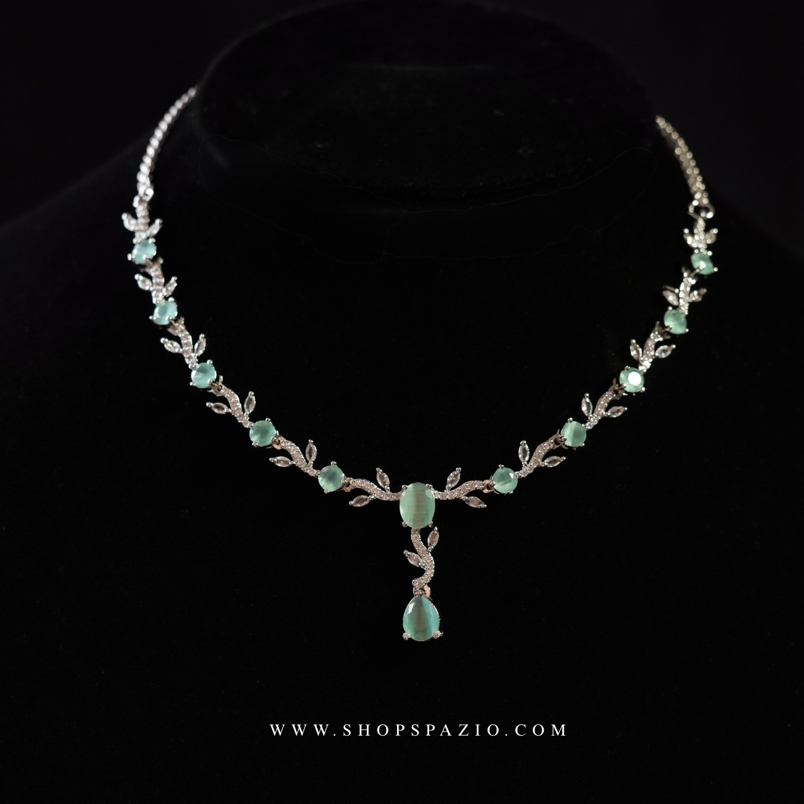 Liora Petals Necklace Set - Mint