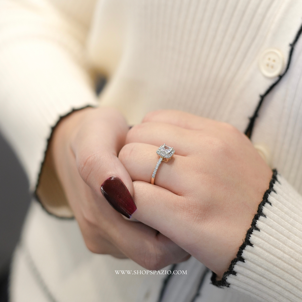 CZ Square Ring - Gold