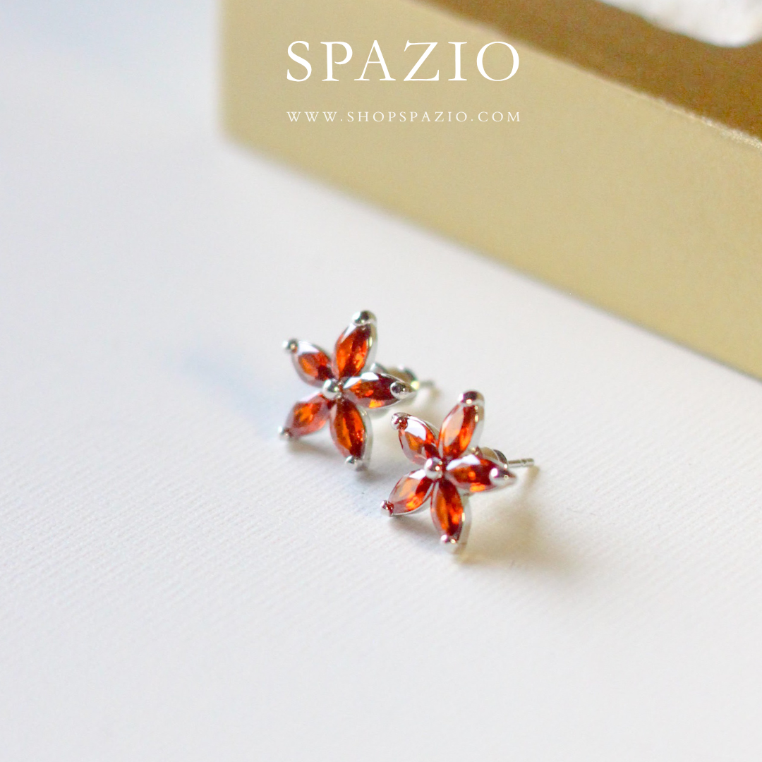 Scarlet Bloom Studs