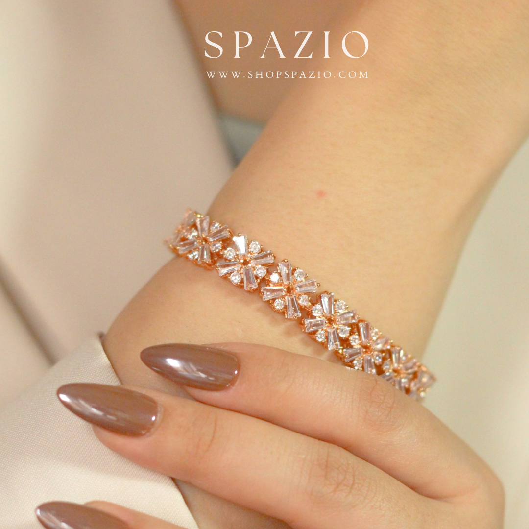 CZ Bloom Bracelet-Rose Gold