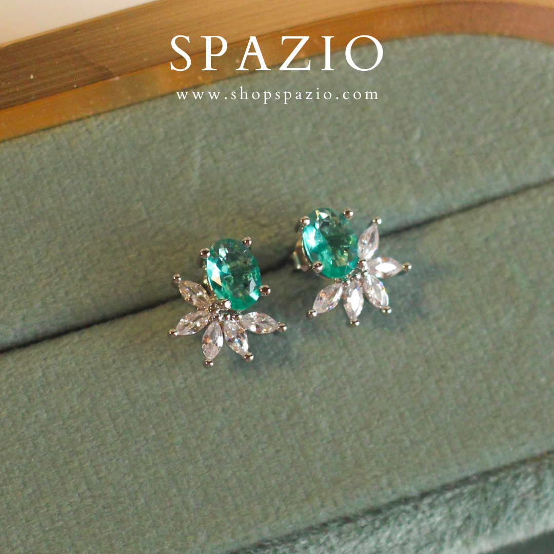 Teal Petal Studs