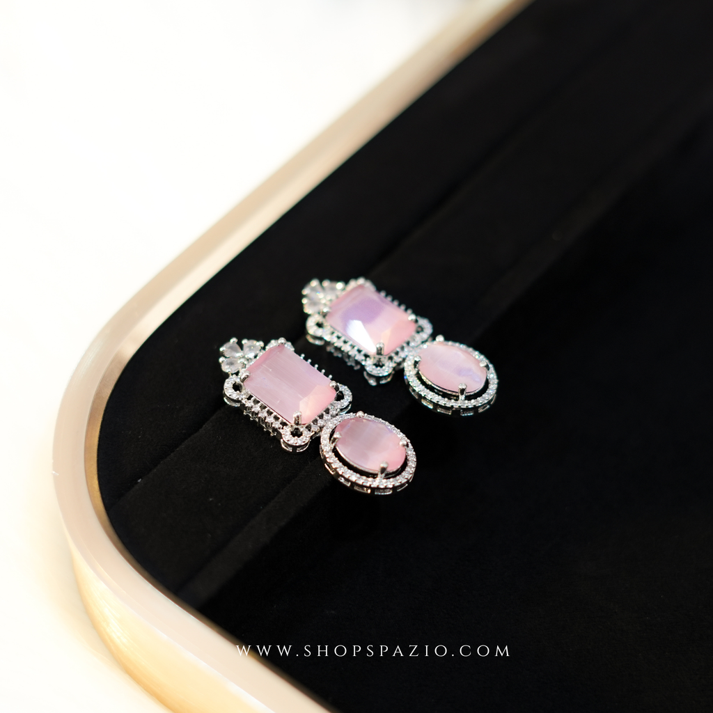 Duet Earrings - Blush Pink