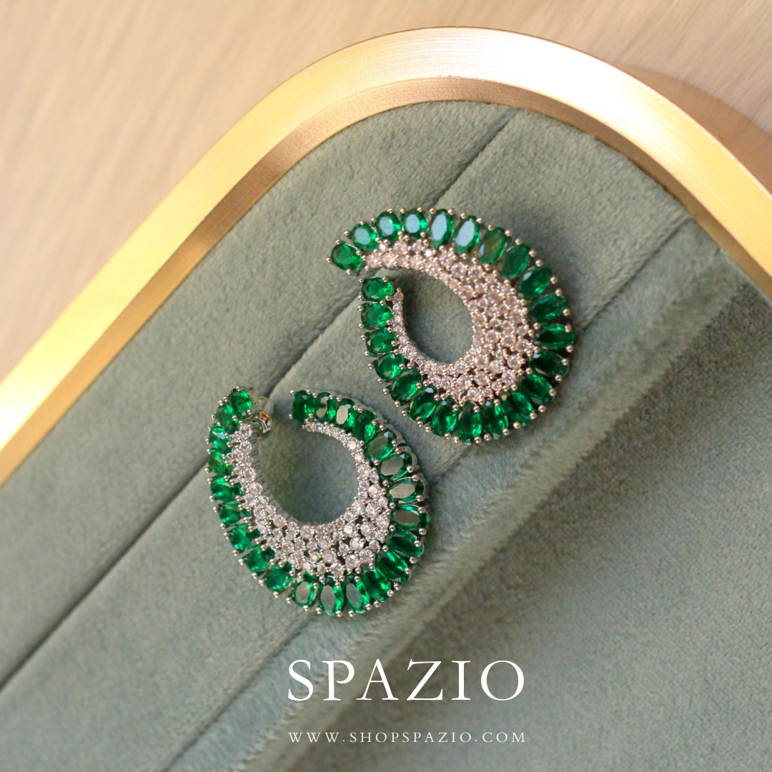 Emerald Twist CZ Studs