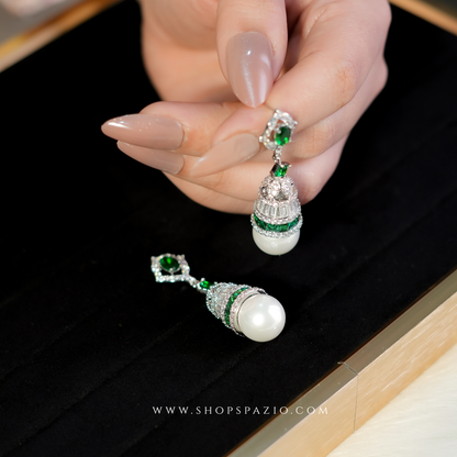 Zahra Drop Earrings - Green