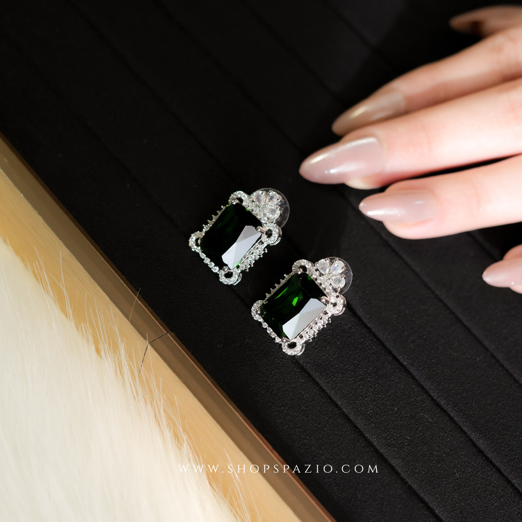Emerald Aura Studs