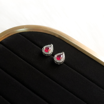 Crimson Dewdrop Studs